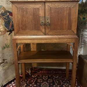 Arts and Crafts English Oak Cabinet on Stand