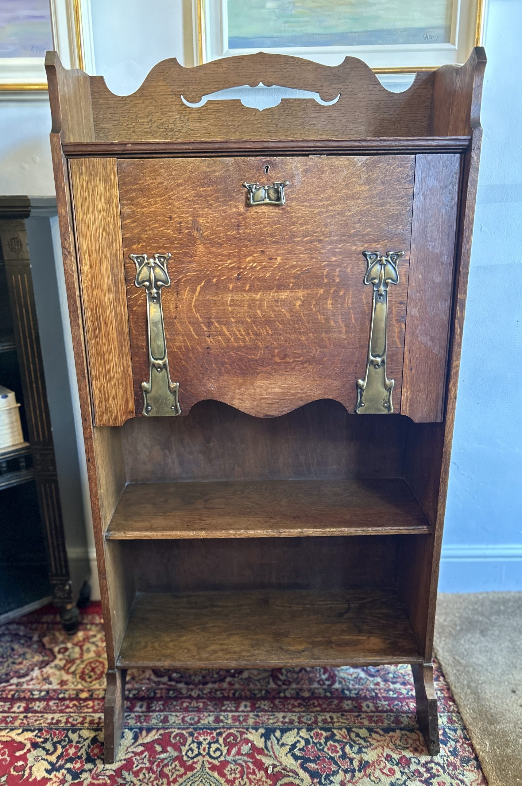 Arts and Crafts Oak Bureau Bookcase