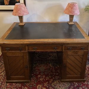 Solid Oak Reformed Gothic Partners Desk