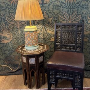 Hand-Painted Table Lamp Base With Gold Leaf