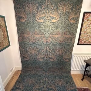 Peacock and Dragon Woven Wool Panel by Morris & Co